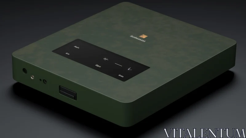 Futuristic Green 3D Audio Player - Modern Design AI Image