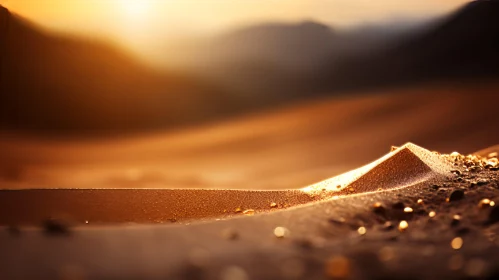 Golden Sand Dune Sunset in Desert