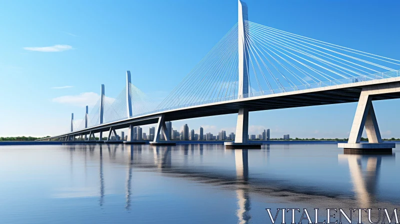 AI ART Impressive Cable-Stayed Bridge Over River