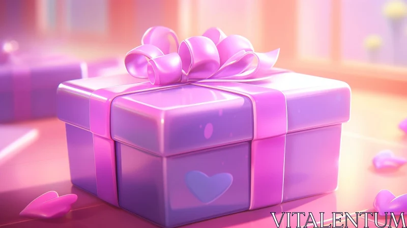 Pink Gift Box 3D Rendering for Special Occasions AI Image
