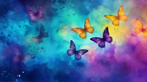 Watercolor Butterfly Painting - Dreamy Flight Artwork