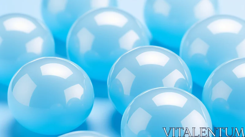Blue Balls Close-up Background AI Image