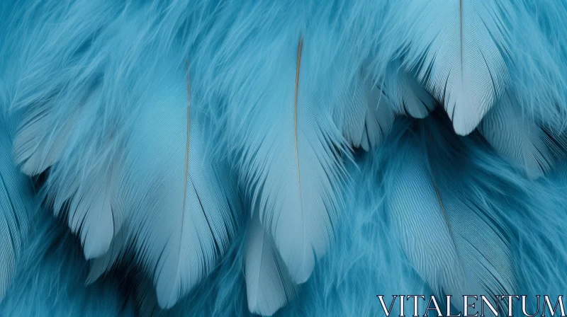 AI ART Blue Feathers Close-Up: Soft and Fluffy Textures