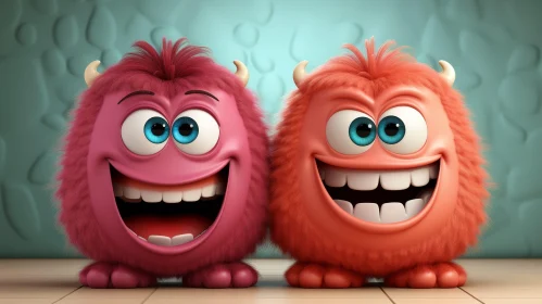 Cheerful Cartoon Monsters | 3D Rendering