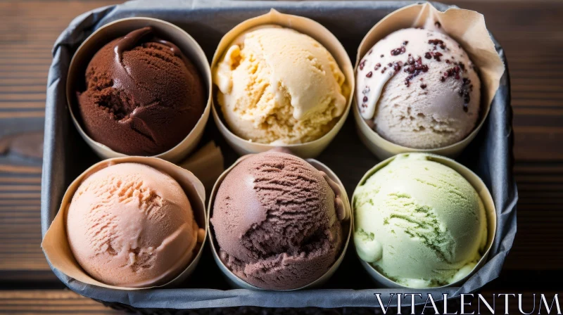 Delicious Ice Cream Balls Close-up AI Image