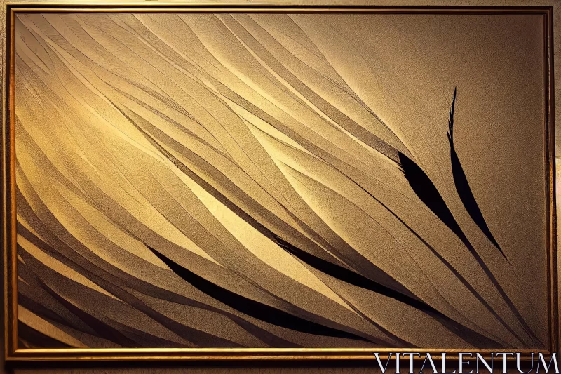 Golden Feather Rendering: A Captivating Abstract Artwork AI Image