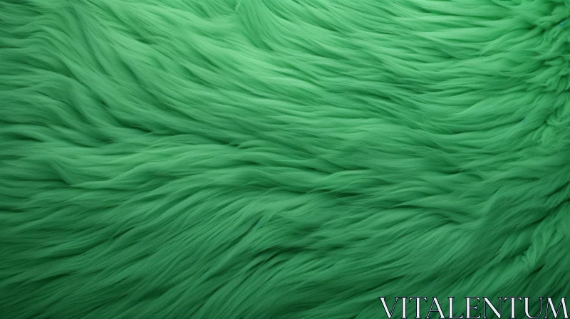 Green Fur Coat Texture Close-Up AI Image