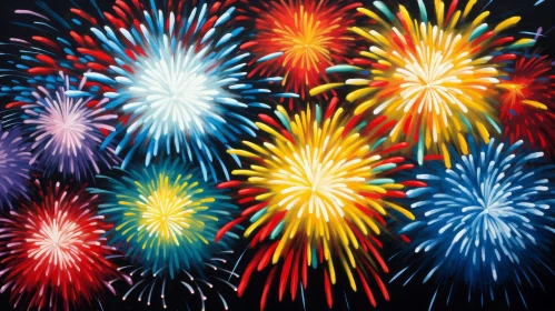 Fireworks Painting - Colorful Celebration Artwork