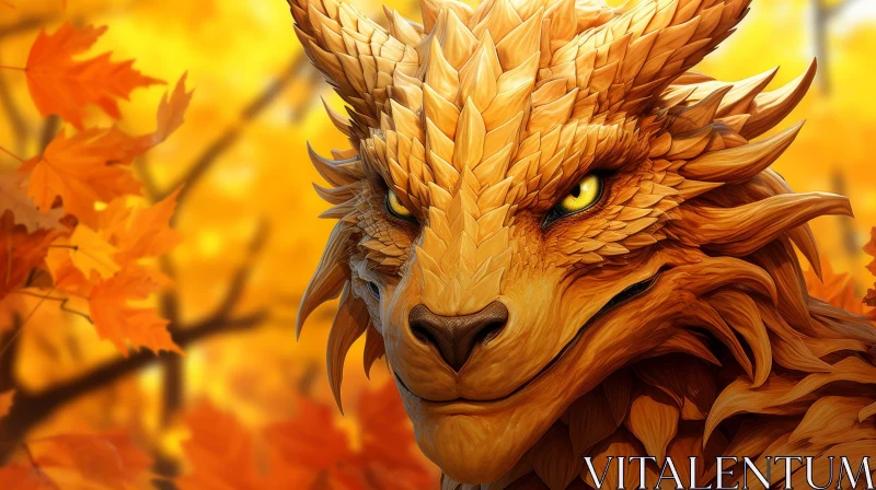 Enigmatic Dragon's Head - 3D Rendering AI Image