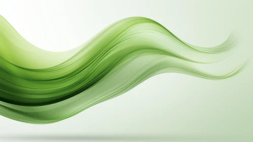 Green Wave on White Background