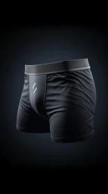 Men's Black Underwear 3D Rendering