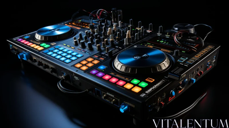 Professional DJ Controller with Knobs and Faders AI Image