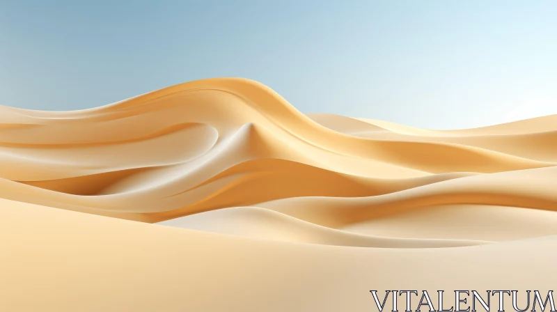Serene Desert Sand Dunes in 3D AI Image