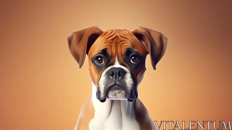 AI ART Boxer Dog Close-up Portrait