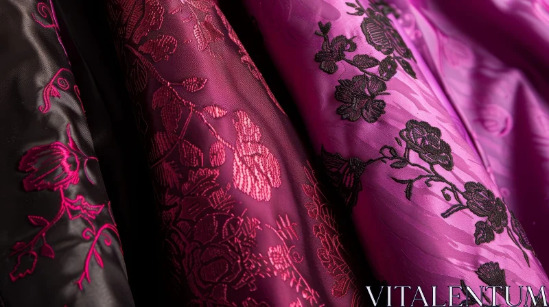 Elegant Floral Fabric Folds AI Image