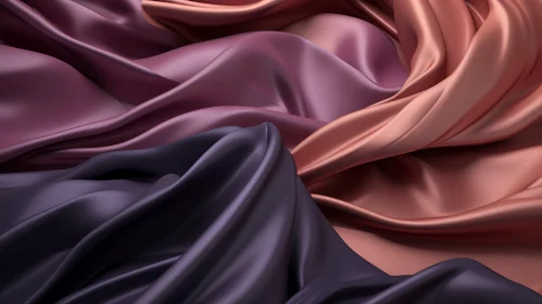 Elegant Silk Fabric Waves in Purple, Pink, and Brown