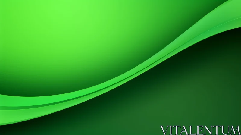 Green Gradient Background with Curved Line AI Image