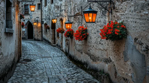 Charming Italian Narrow Street - Serene Architecture View