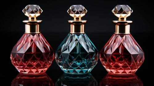 Elegant Glass Perfume Bottles Trio