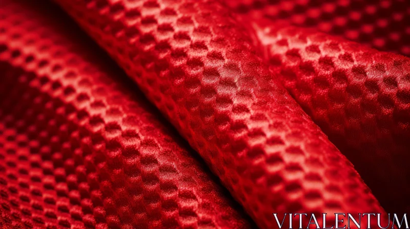 Elegant Red Honeycomb Fabric Texture AI Image
