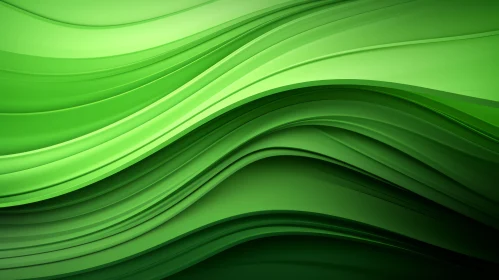 Green Wavy Surface 3D Rendering