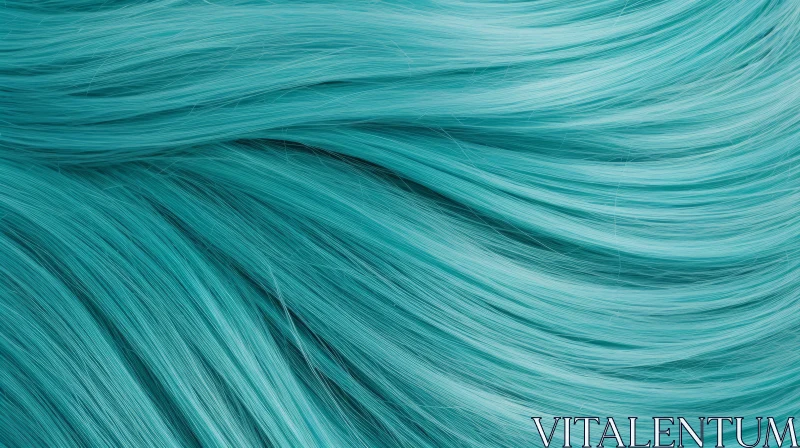 Turquoise Synthetic Wig Close-Up AI Image