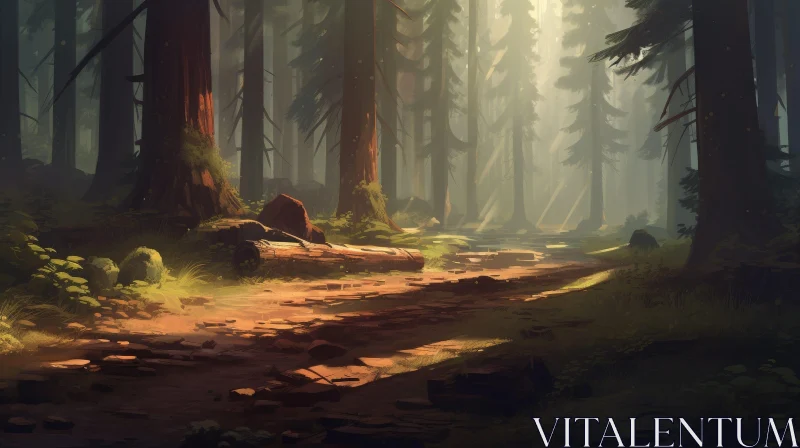 Enchanting Forest Landscape - Nature's Tranquility AI Image