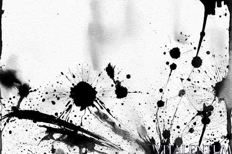 Captivating Black and White Paint Dripping Art | Digitally Enhanced Inkblots AI Image