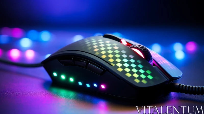 AI ART Colorful Gaming Mouse Close-Up