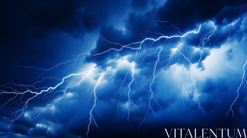 Ethereal Lightning Storm Photography AI Image
