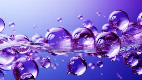 Gorgeous Purple Water Background with Bubbles