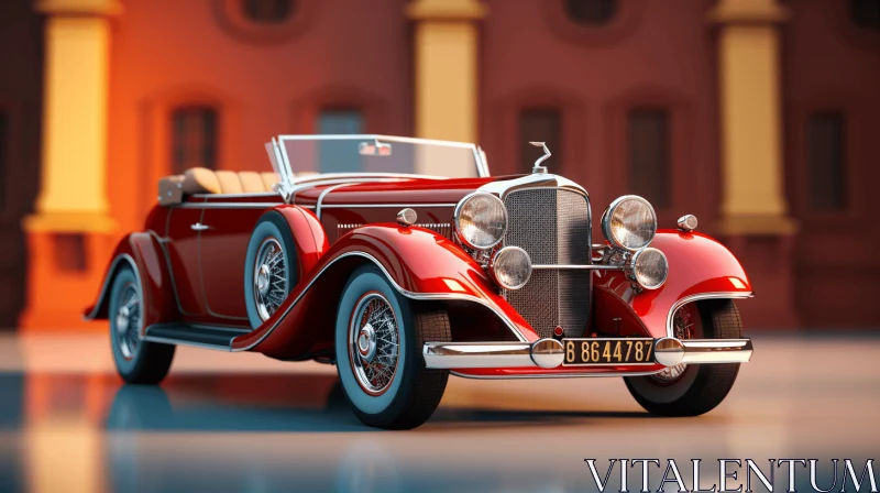 Luxurious Classic Car with Vintage Wheels | Realistic Renderings AI Image