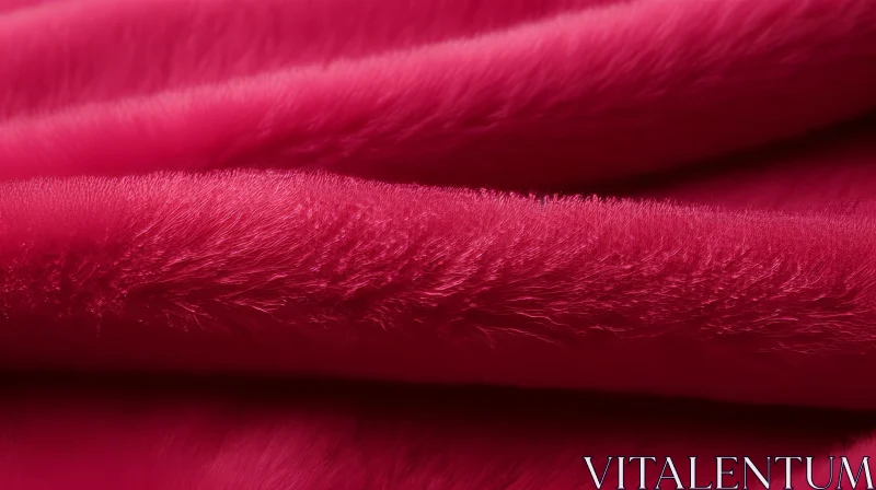 Pink Fur Fabric Close-Up Texture | Soft Fluffy Folds AI Image
