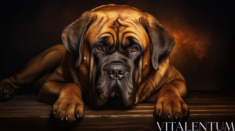 AI ART Brown Dog Portrait - Calm Expression