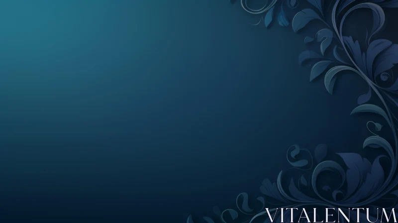 AI ART Elegant Blue Floral Background for Formal Events