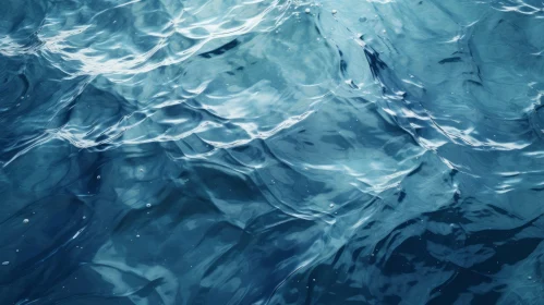 Ocean Surface: Deep Blue Water and Sunlight Reflection