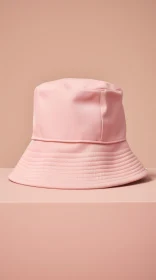 Pink Bucket Hat 3D Rendering on Pink Background