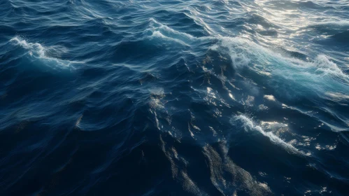 Rough Sea Waves in Deep Blue - Nature's Beauty Captured