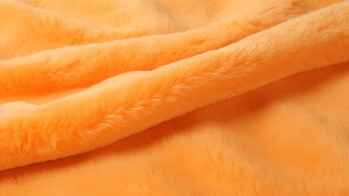 Soft and Fluffy Orange Faux Fur Fabric Close-Up