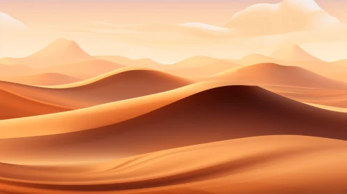 Tranquil Desert Landscape with Golden Sand Dunes