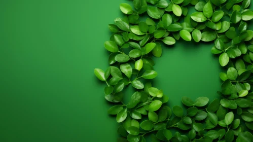 Green Leaves Circle Background