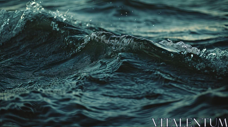 Powerful Wave Close-up: Dark Blue Sea AI Image