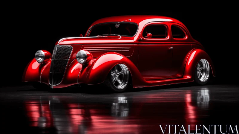 Red Roadster Automobile: A Spectacular Show of Craftsmanship AI Image