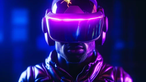 Virtual Reality Experience - African-American Man in Leather Jacket