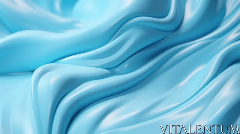 Blue Silk Fabric 3D Render - Detailed Realistic Textile Art AI Image