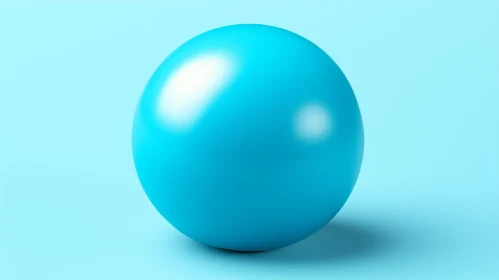 Blue Sphere 3D Rendering on Glossy Background