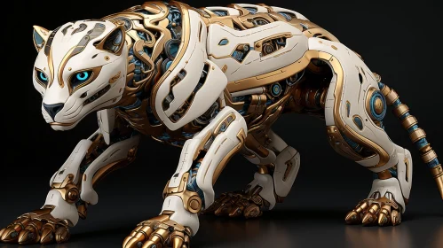 Futuristic Robotic Tiger Digital Art