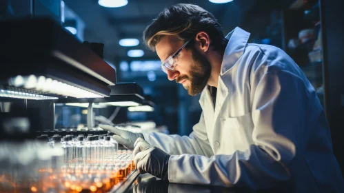 Male Scientist Working in Laboratory
