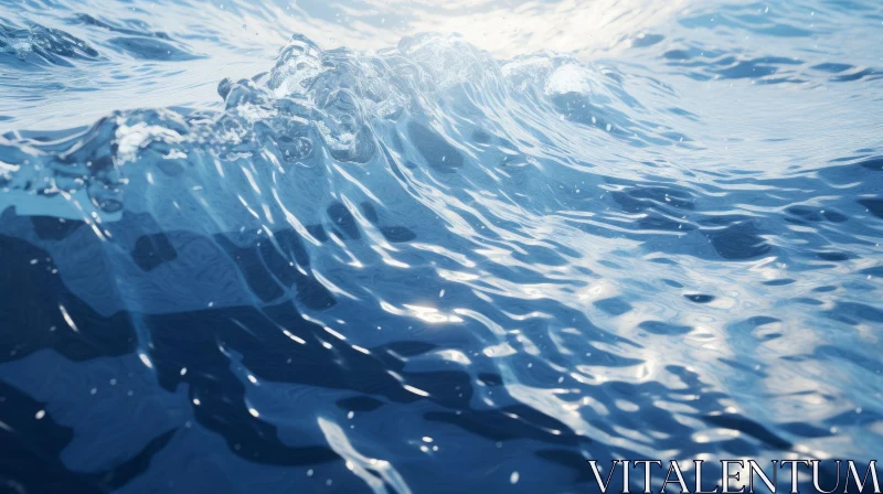 AI ART Ocean Wave Close-Up: Splashing and Foaming Water