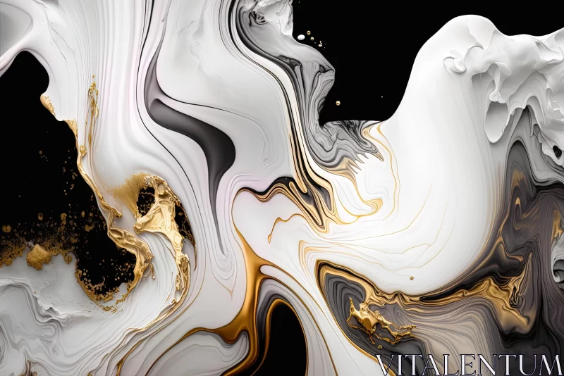 Swirling Paint Abstract Design - Fluid Color Combinations AI Image